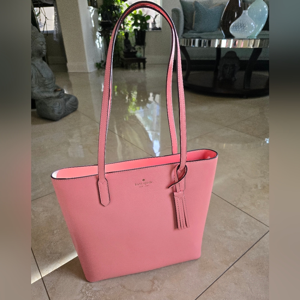 ♤Kate Spade Jana Tote, Saffiano Leather, Peachy Rose